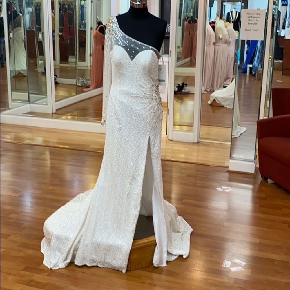 NWT white wedding, pageant, prom fully beaded dress